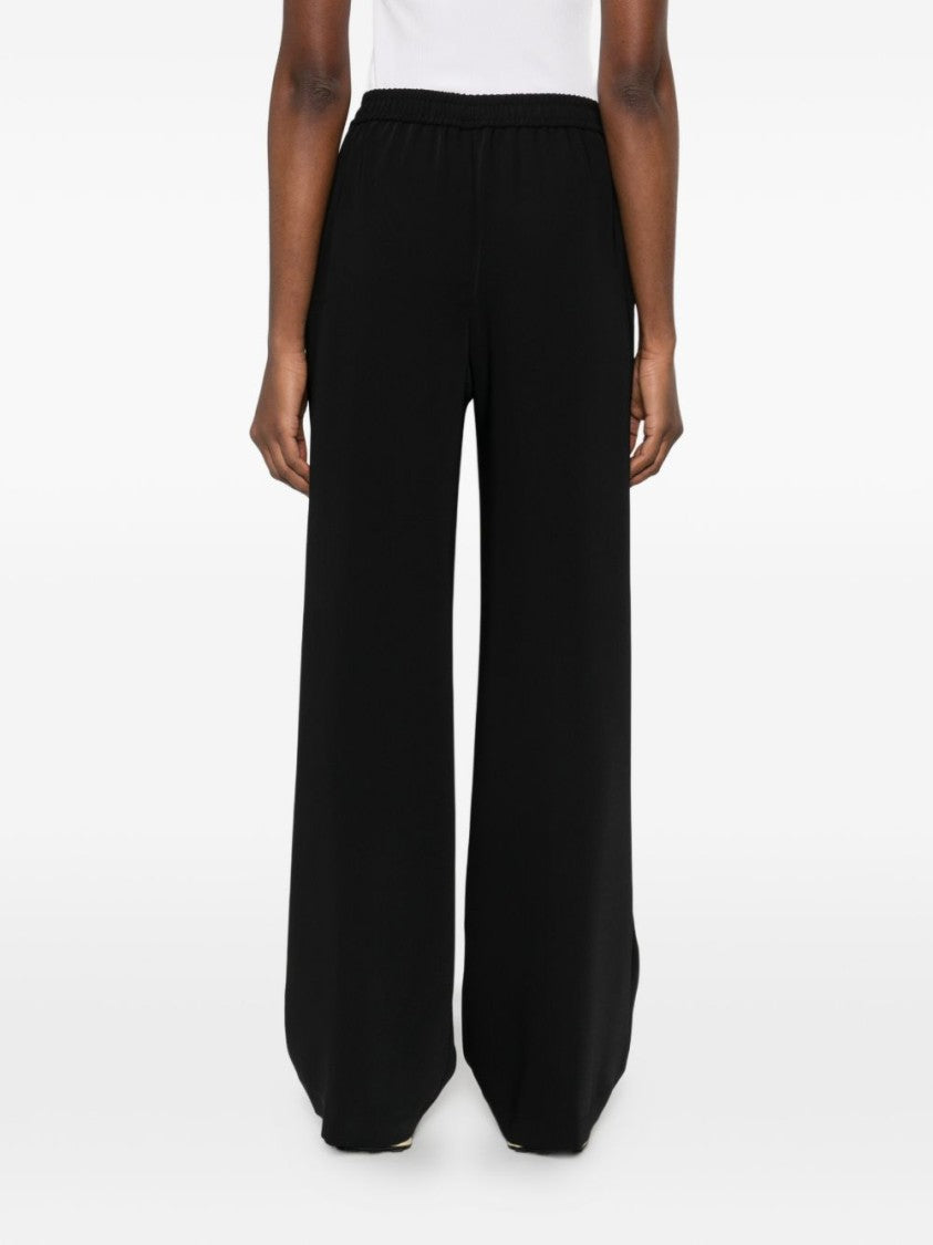 Herno Wide-Leg Black Trousers With Elasticated Waistband