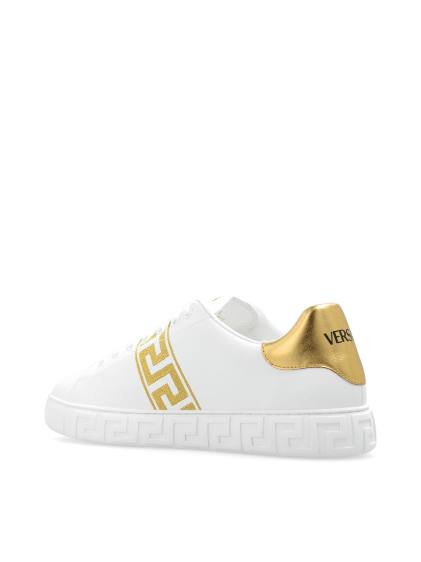 Versace White La Greca Logo Polyamide Sneakers