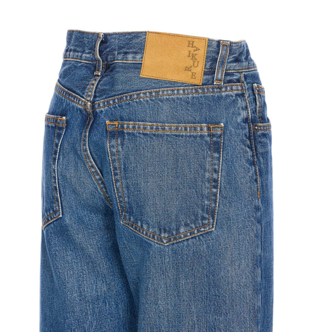 Haikure Straight-Cut Blue Jeans With Timeless Design And Classic Stitching