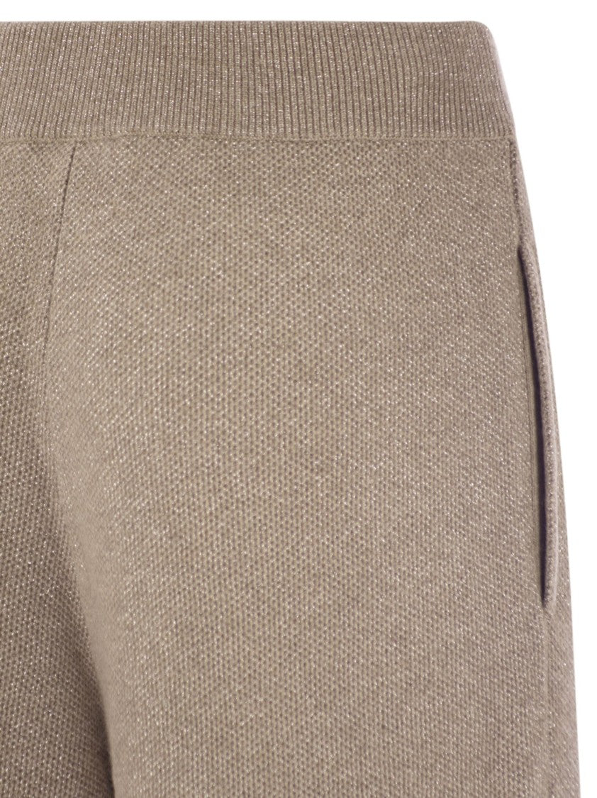 Brunello Cucinelli English Rib Cashmere And Viscose Knit Trousers