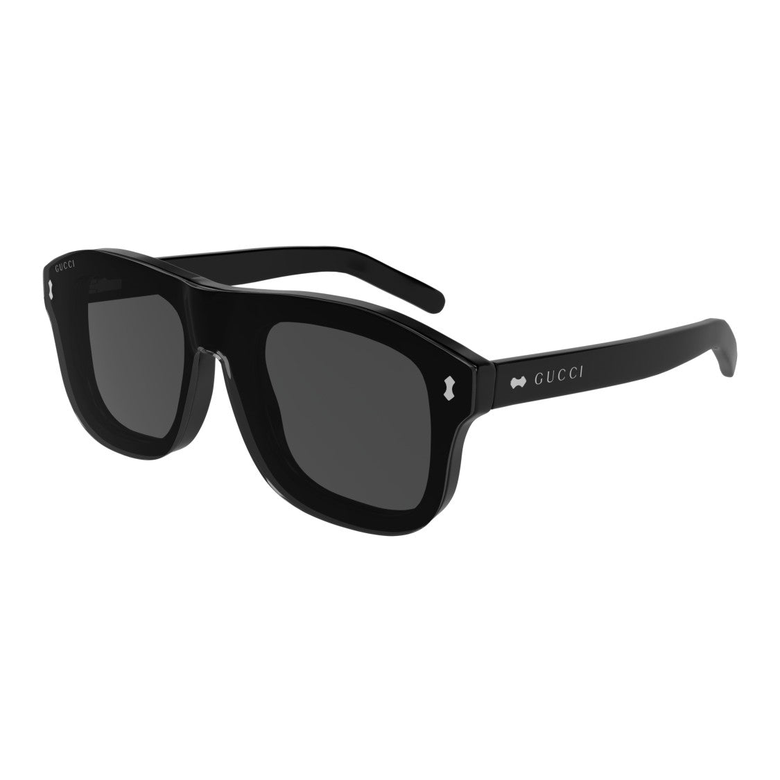 Gucci Gg1712s Bold Rectangular Sunglasses With Metallic Accents