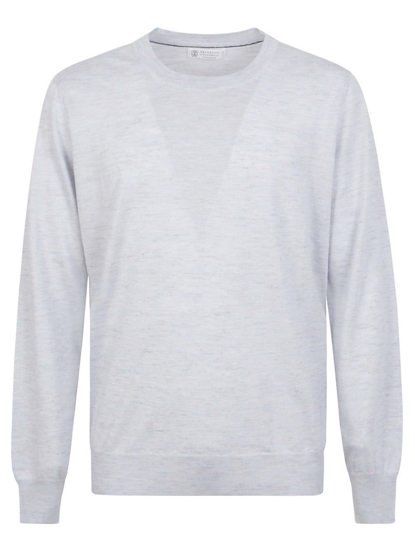 Brunello Cucinelli Heathered Crew Neck Knitwear Sweater