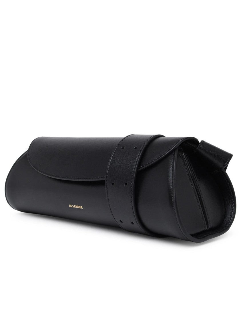 Jil Sander Cannolo Bag In Black Leather