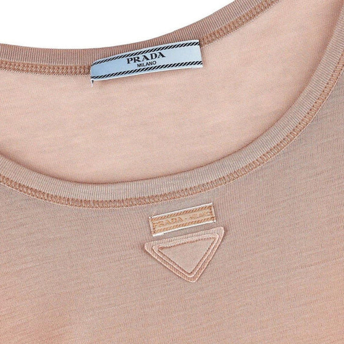 Prada Pink Ribbed Silk Sleeveless Top