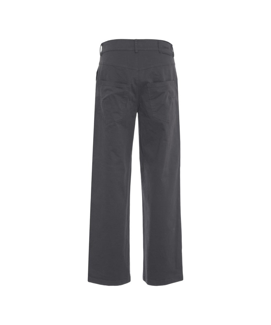 Grifoni Tailored Dark Grey Trousers With Straight Leg Cut