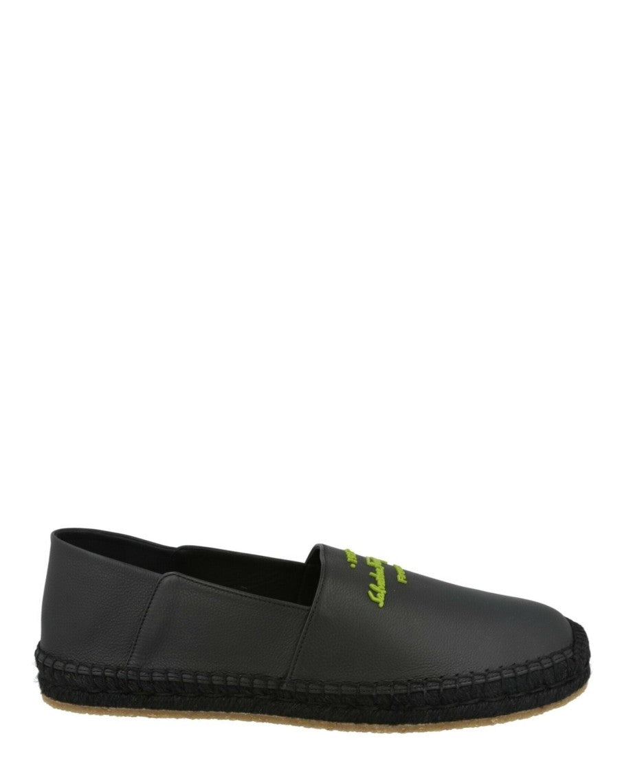 Ferragamo Gus Leather Espadrilles