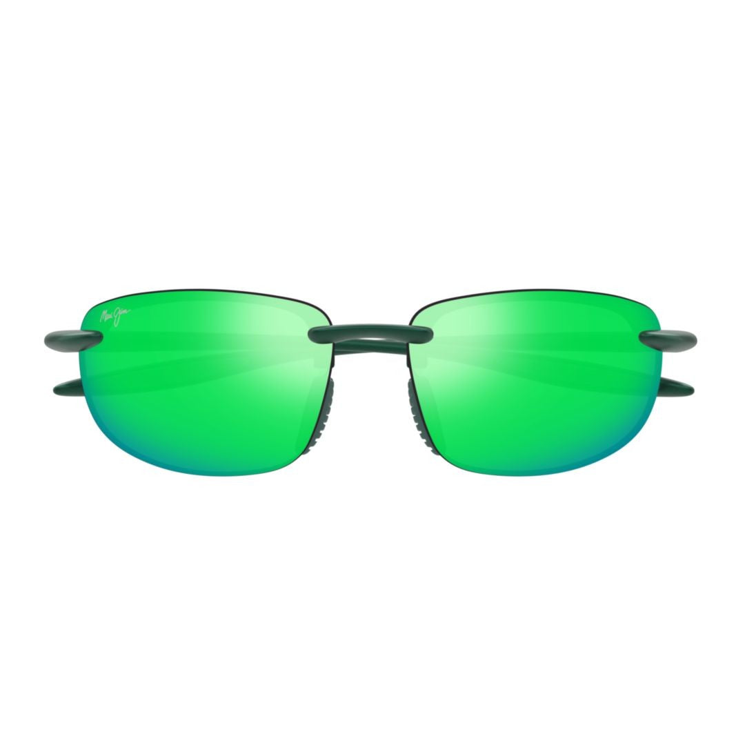 Maui Jim Hookipa Ultra Rimless Sunglasses With Vibrant Green Mirrored Lenses
