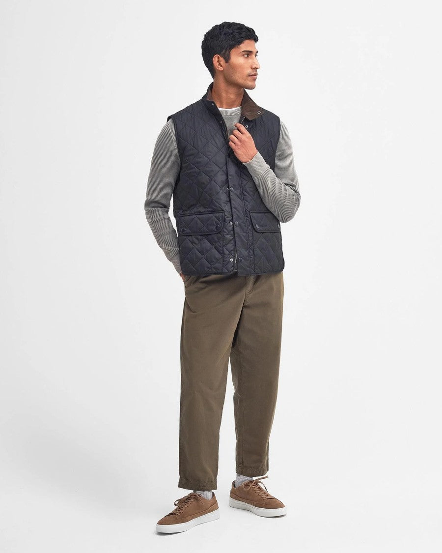 Barbour Navy Diamond-Quilted Vest