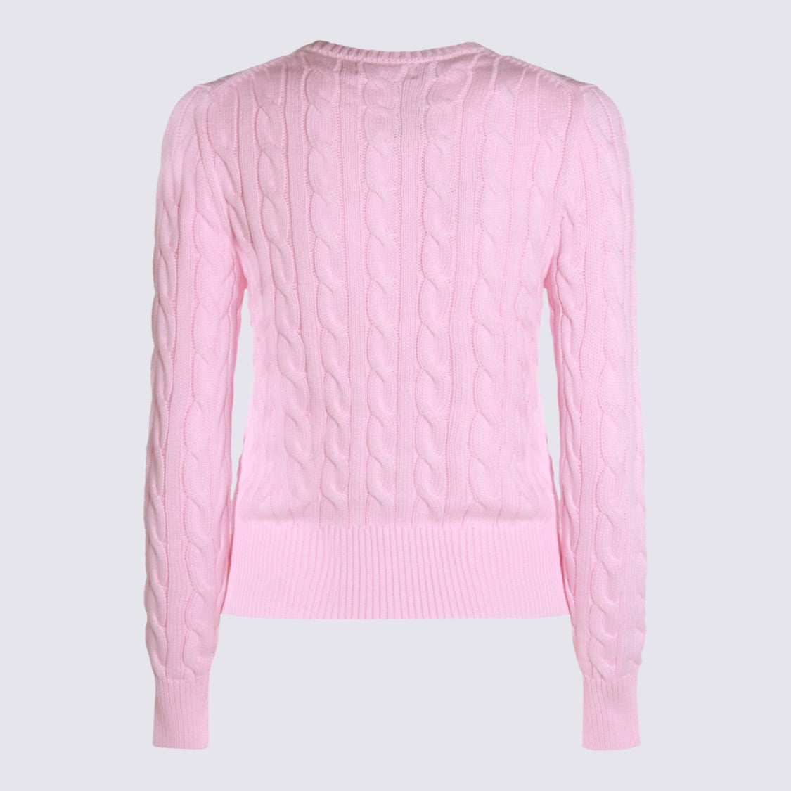 Polo Ralph Lauren Soft Pink Cable-Knit Cardigan With Button-Down Front