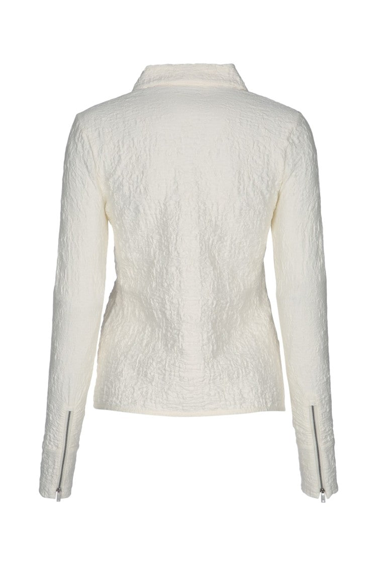 Jil Sander Textured White Jacket With Classic Collar