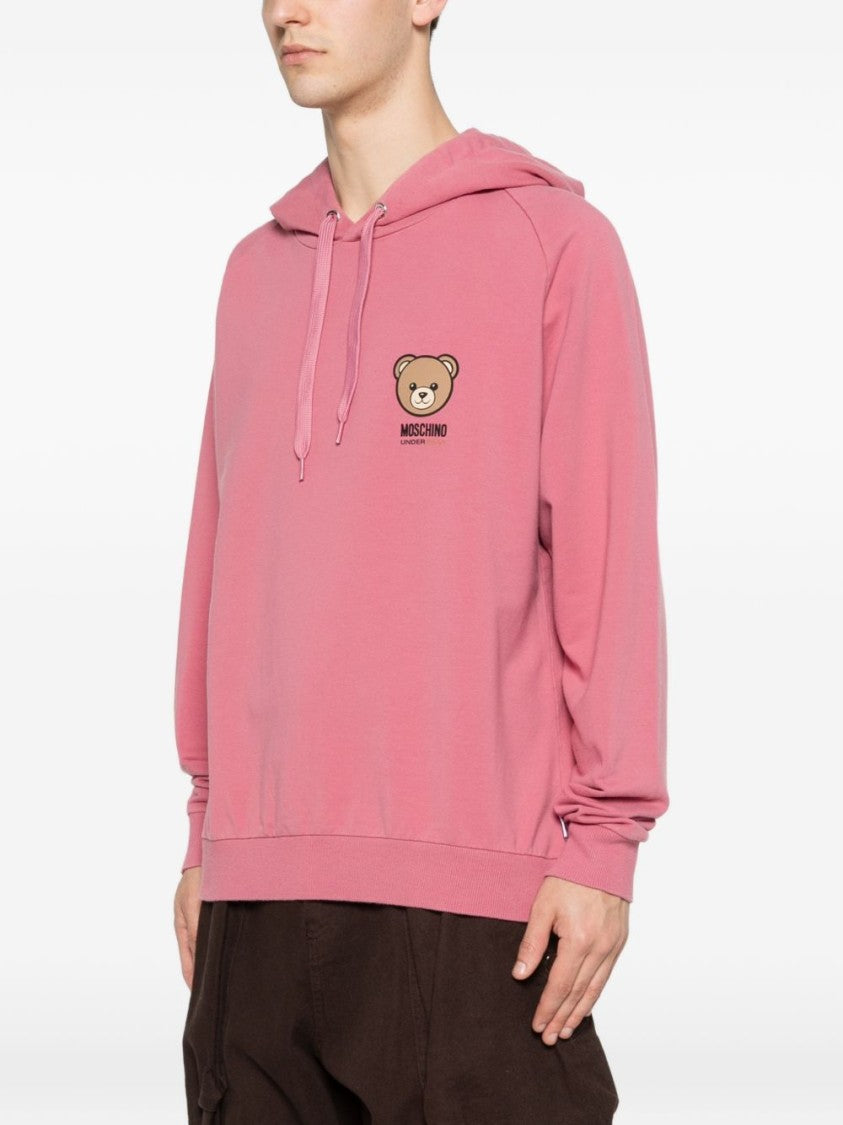 Moschino Pink Silk And Nylon Knit Hoodies