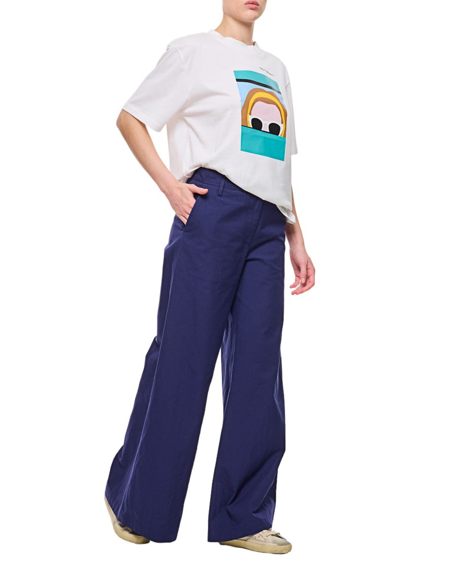 Alberto Biani High-Waisted Wide-Leg Trousers With Belt Loops And Welt Pockets