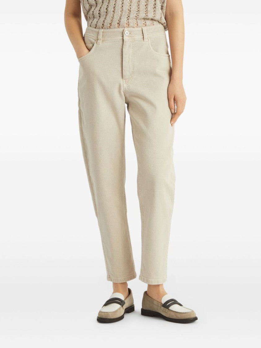 Brunello Cucinelli Relaxed-Fit Beige Trousers