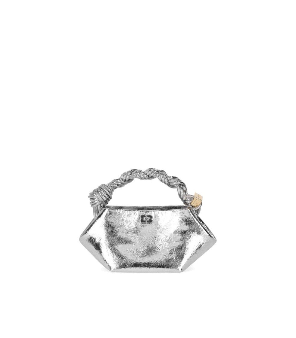 Ganni Bou Mini Silver Handbag