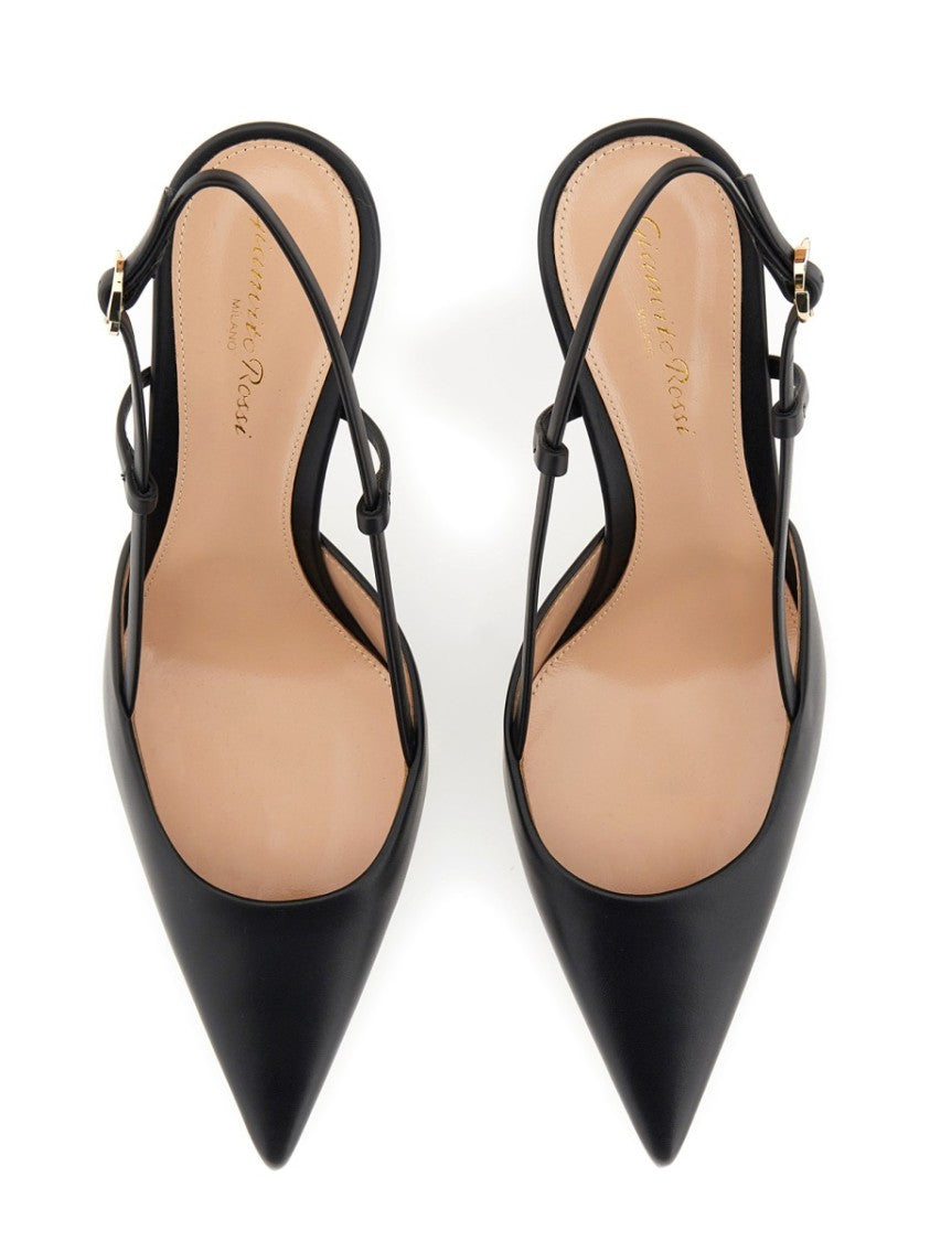 Gianvito Rossi Ascent Pointed Curved Heel Pumps