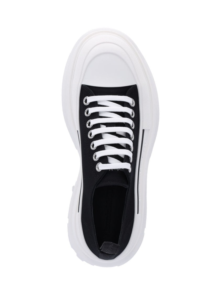 Alexander Mcqueen Black Tread Slick Cotton Sneakers