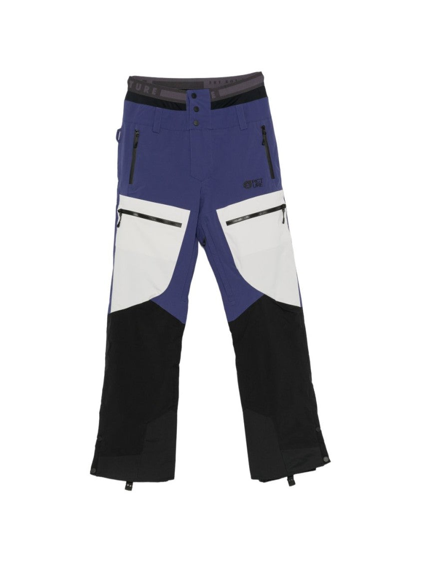 Picture Color-Block Zippered Pocket Jeans
