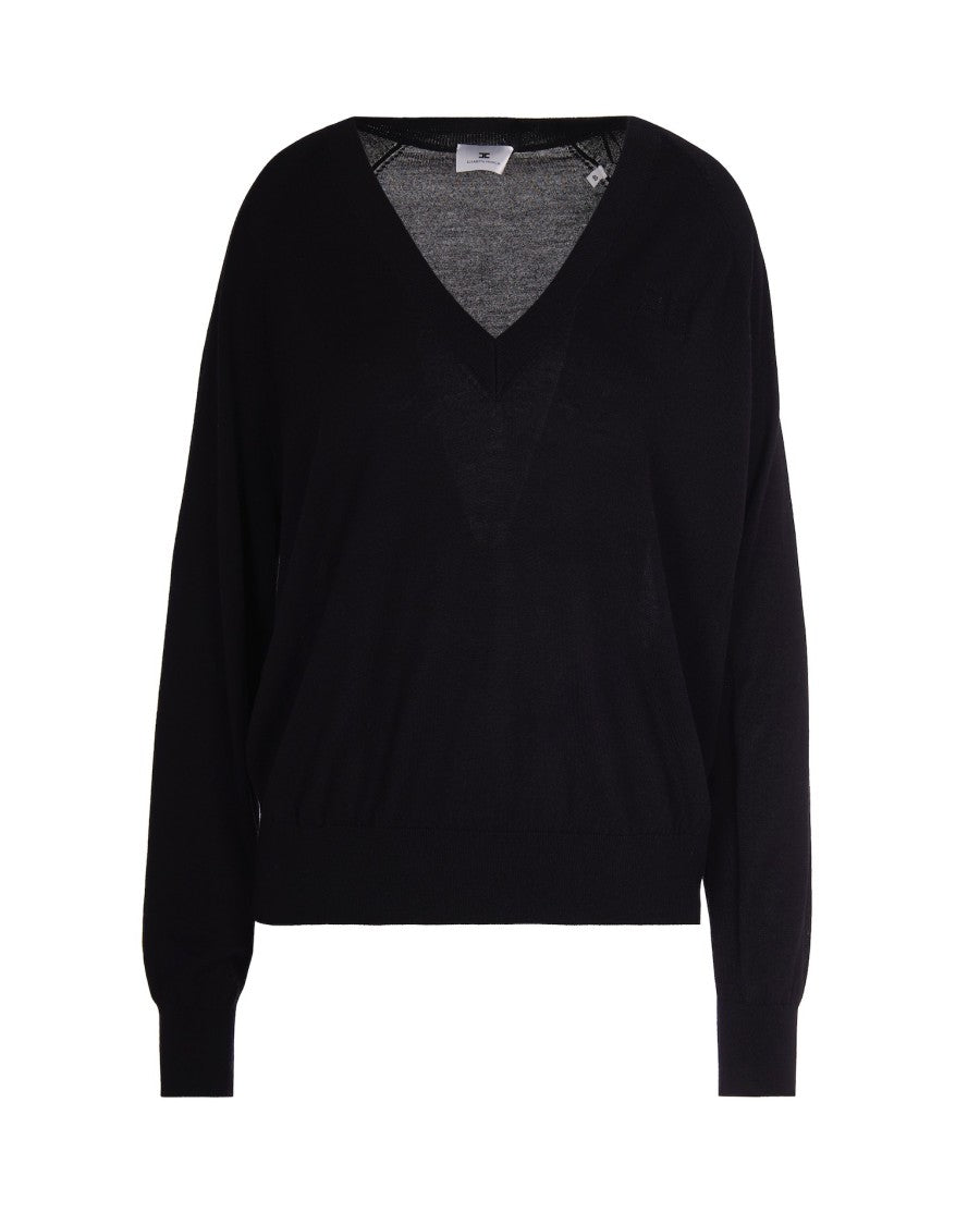 Elisabetta Franchi Black Wool Blend Sweater