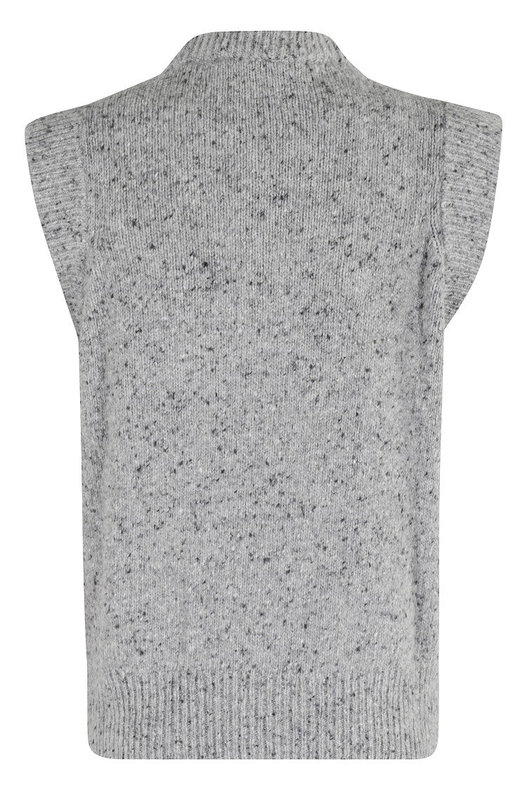 Department Five Sleeveless Knitted Vest With Ribbed Piping