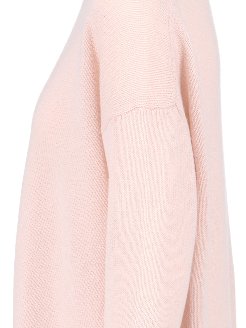 Jil Sander Cashmere Sweater In Pink Knitted Crew Neck