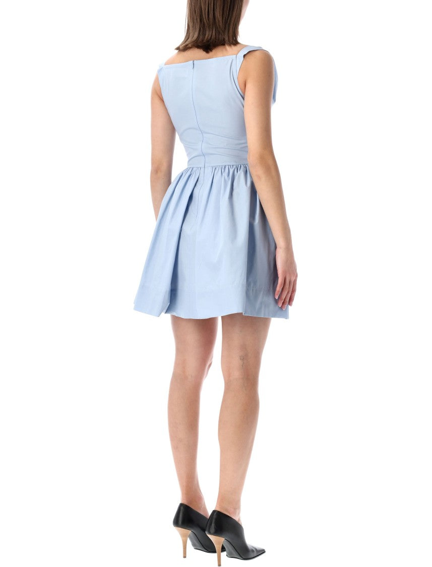 Vivienne Westwood Corset-Inspired Mini Sunday Dress With Draped Neckline And Pleated Skirt