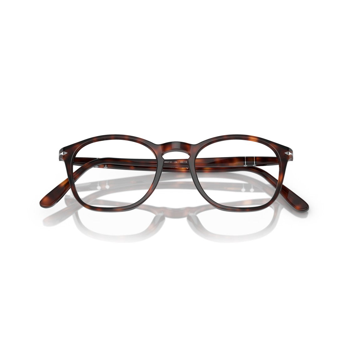 Persol 0Po3007v Round Frame Tortoiseshell Sunglasses With Keyhole Bridge