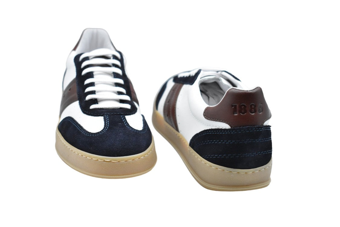 Pantofola D'oro Low-Top Sneakers With Navy Suede Overlays