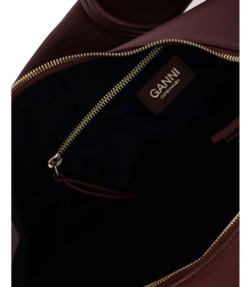 Ganni Burgundy Medium Hobo Bag
