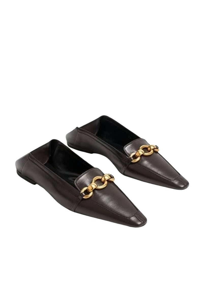 Saint Laurent Pointed Toe Leather Flats