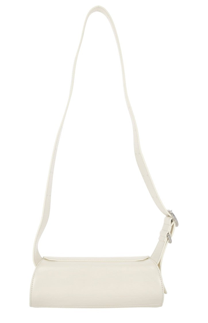 Jil Sander Curved Flap Shoulder Bag In Smooth Calf Leather