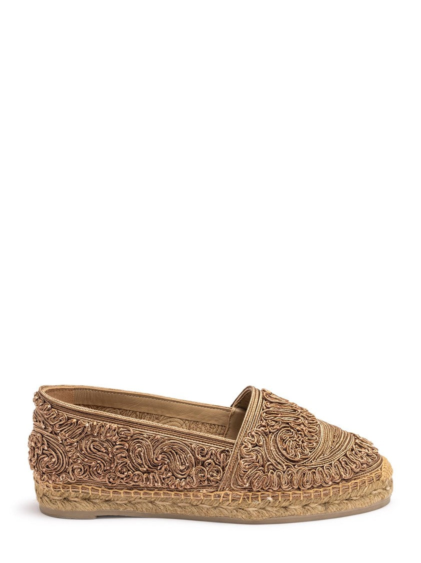 Etro Beige Espadrilles With Cornely Embroidery And Jute Sole
