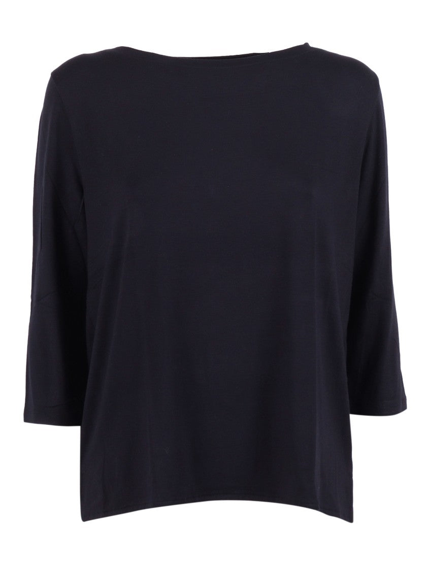 Filatures Du Lion Marine Boat Neck Three Quarter Top
