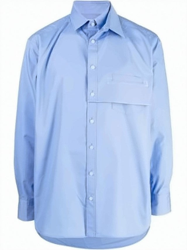 Kolor Classic Blue Long-Sleeve Shirt With Button-Down Front