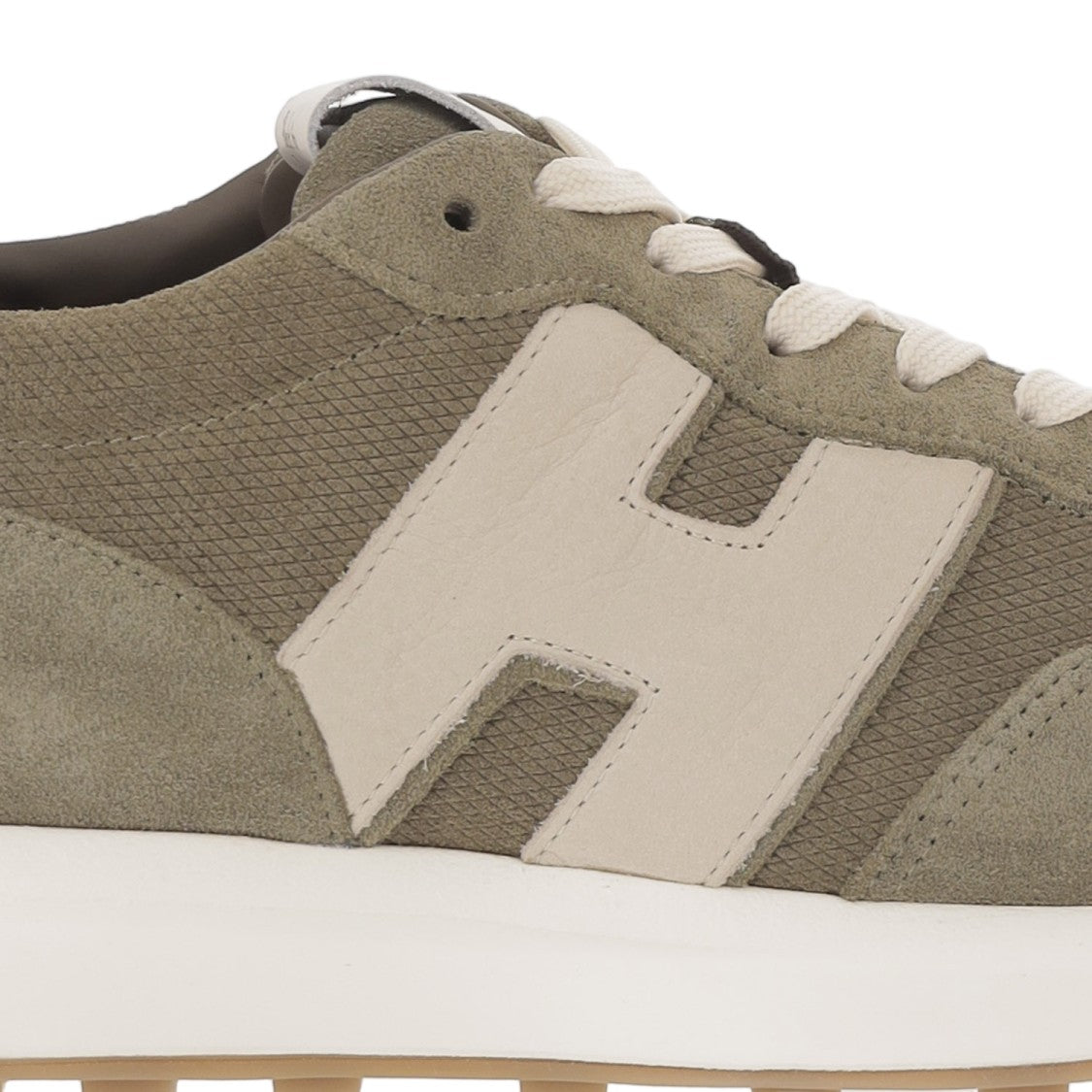 Hogan Suede Sneakers With Contrast Heel Tab And Signature Logo