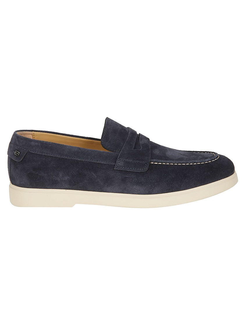Baldinini Blue Suede Penny Loafers