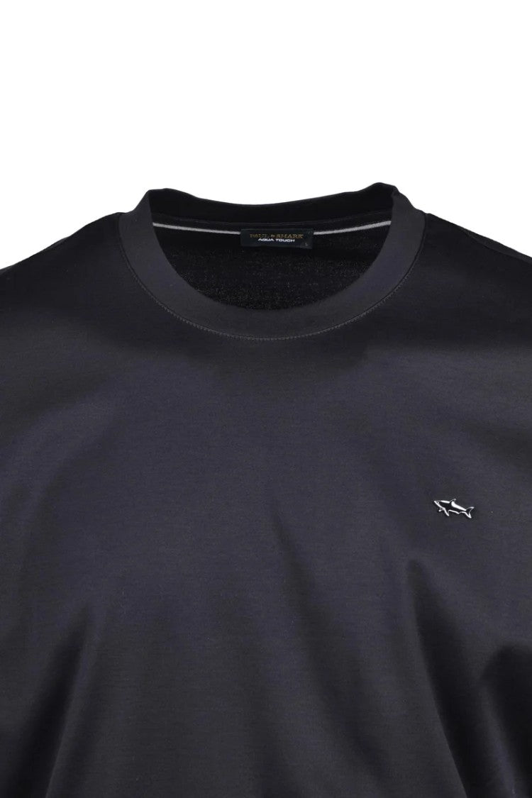 Paul & Shark Black/Silver Cotton T-Shirt