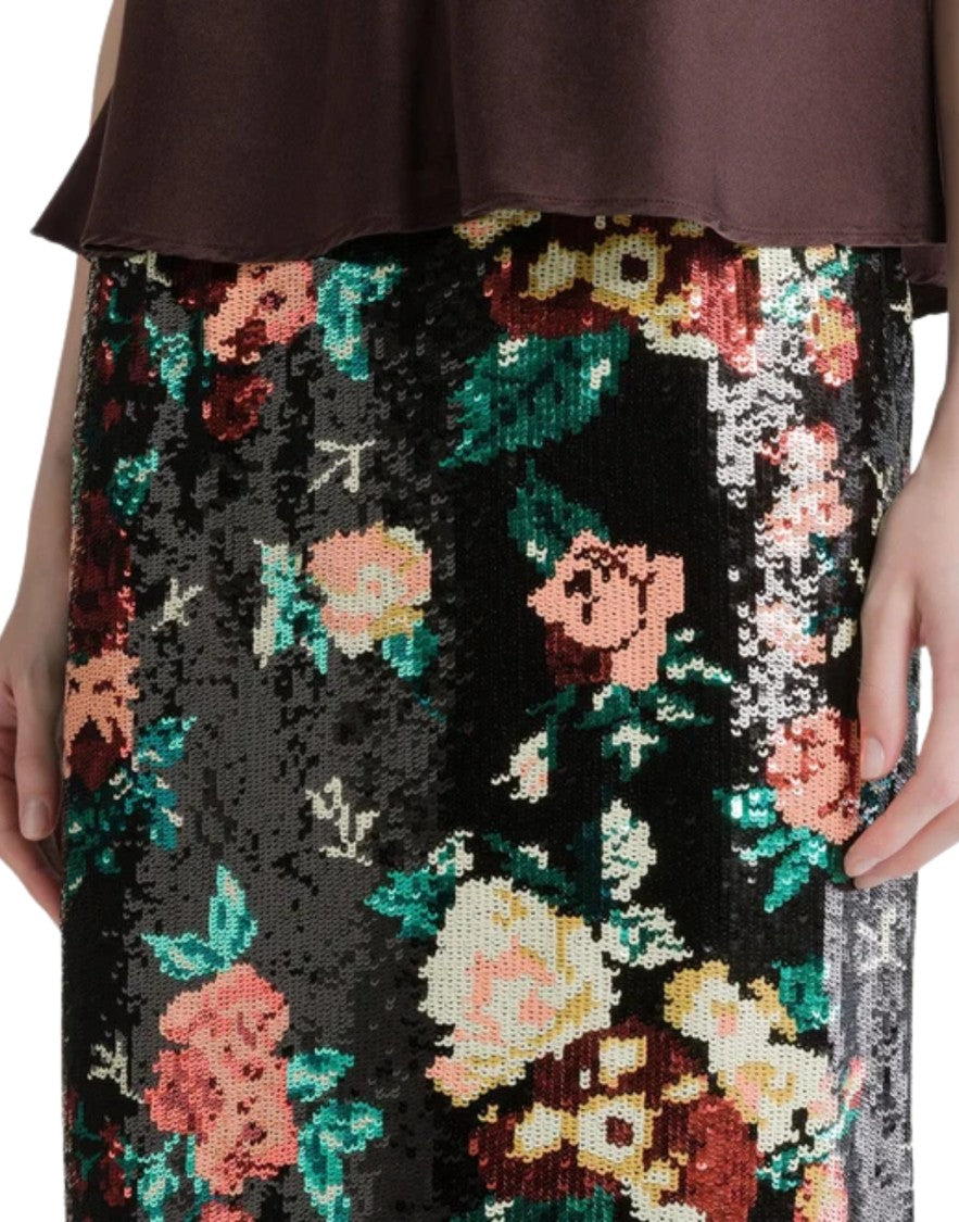 Forte Forte Bouquet Floral Sequin Polyester Midi Skirt