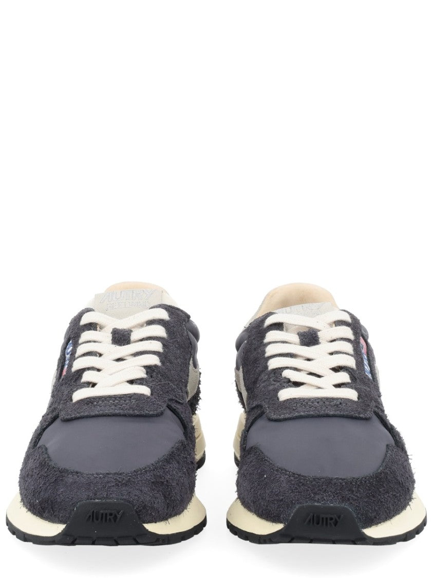 Autry Reelwind Low Textured Suede Nylon-Leather Sneakers