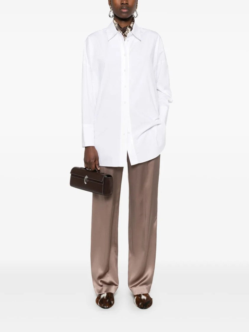 Joseph Box-Pleat White Shirt With Buttoned Cuffs