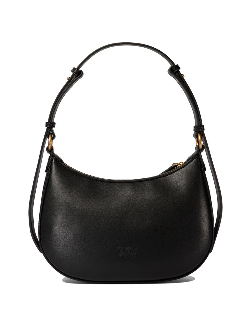 Pinko Crescent-Shaped Leather Shoulder Bag