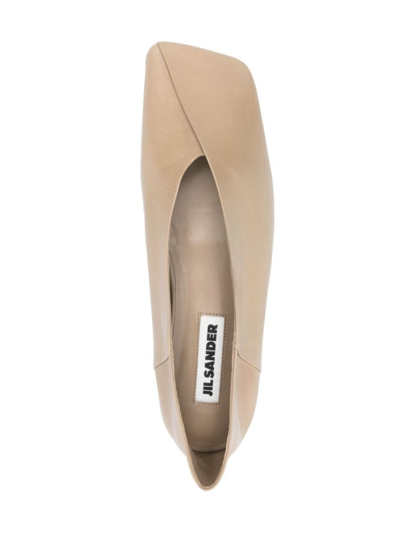 Jil Sander Beige Pointed Toe Flats