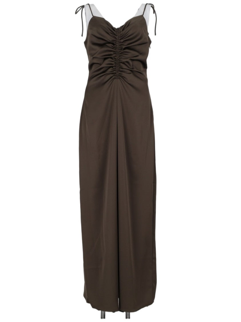 Rotate Ruched Bodice Polyester Midi Dress