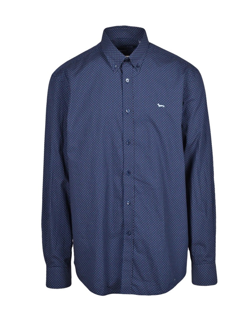 Harmont&Blaine Regular Fit Button-Down Shirt With Geometric Pattern