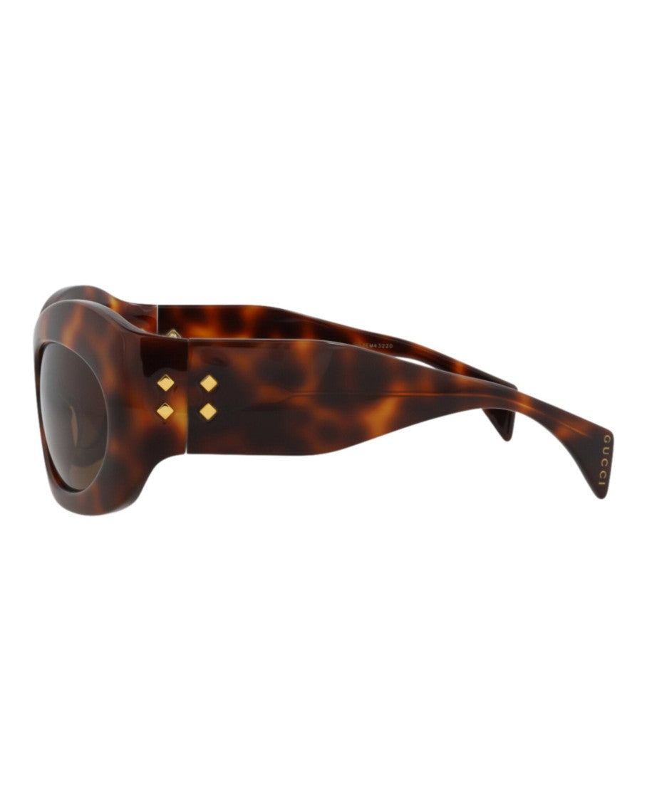 Gucci Shield-Frame Recycled Acetate Sunglasses With Glossy Finish