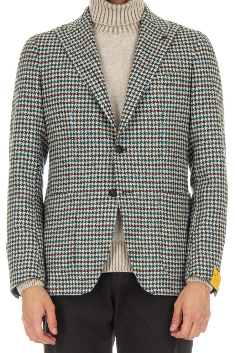 Tagliatore Montecarlo Virgin Wool Houndstooth Jacket