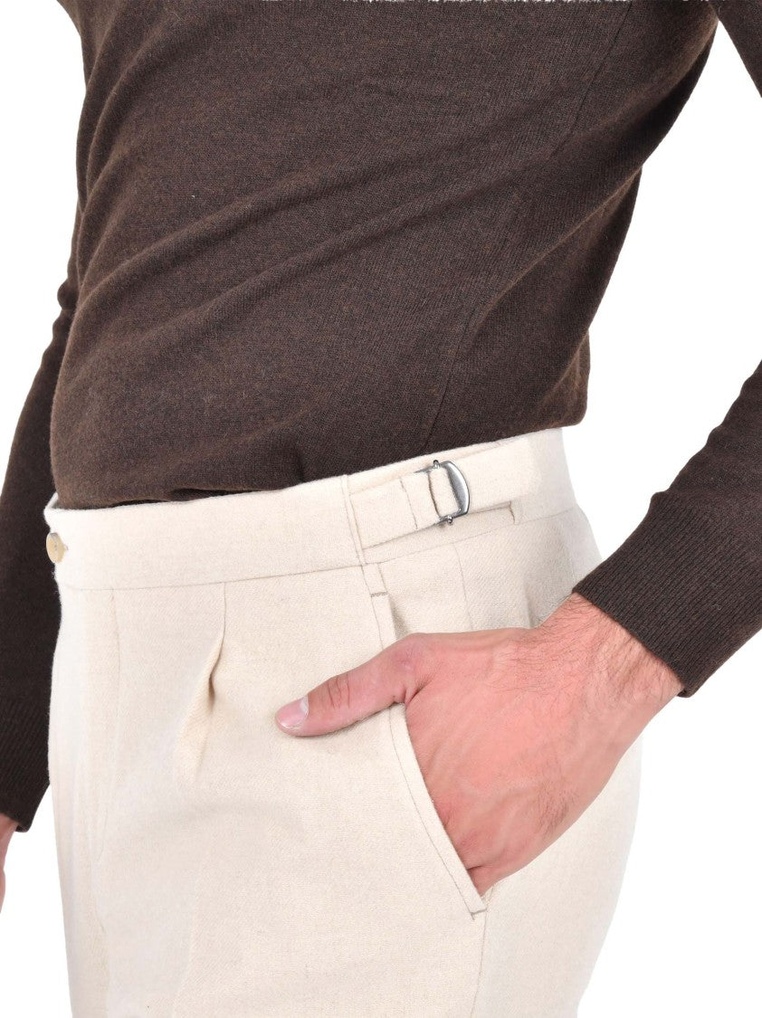 Franzese Collection Tailored Cashmere Trousers With Side Adjusters