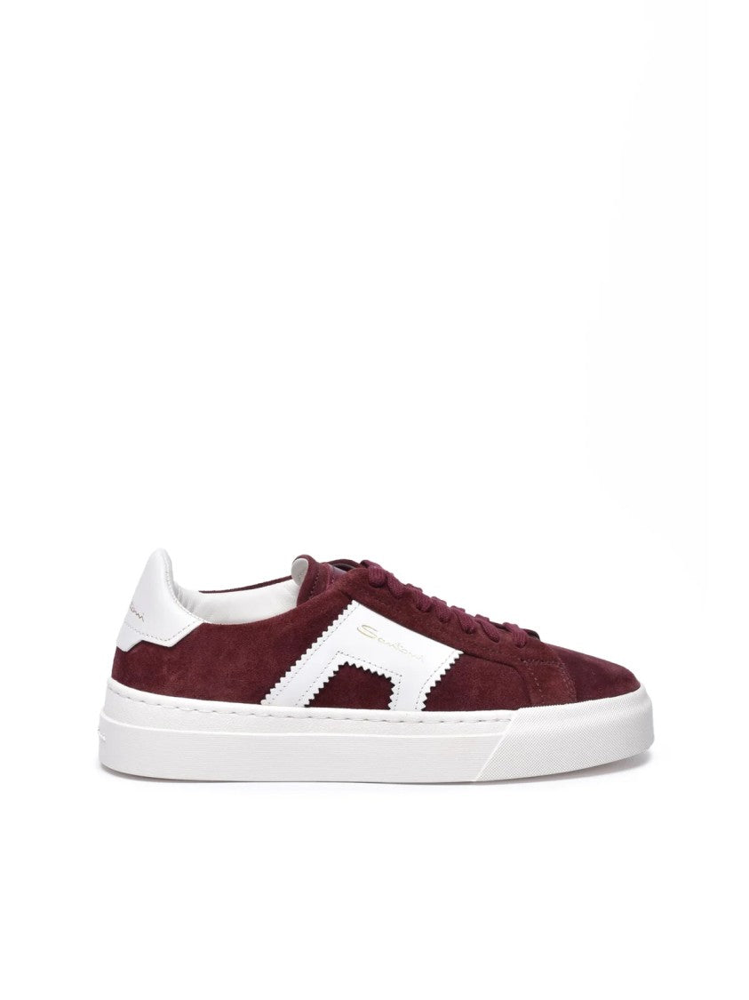 Santoni Red Suede Rubber Women's Suede Sneakers