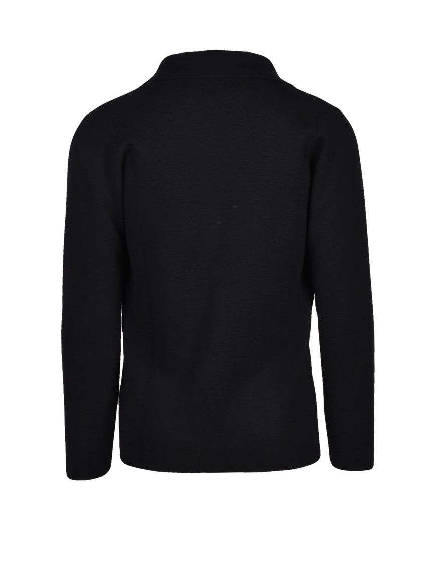Filippo De Laurentiis Double-Breasted Cropped Merino Wool Jacket With Shawl Collar