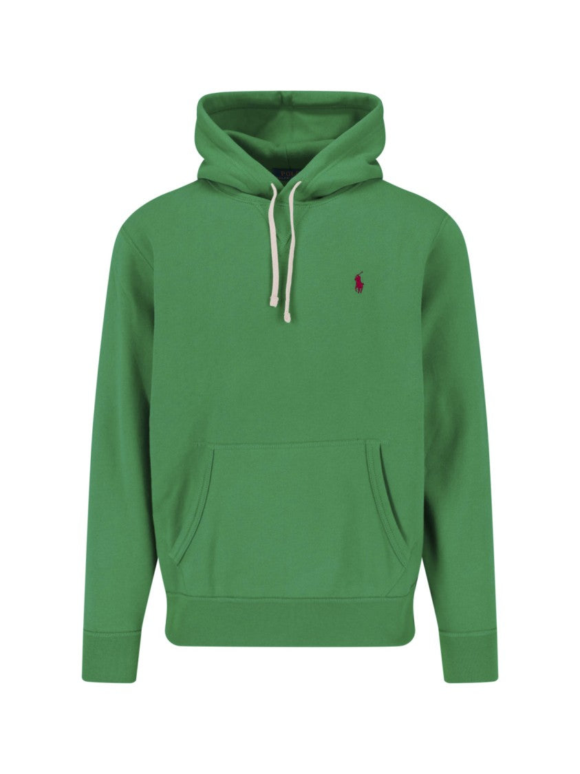 Polo Ralph Lauren Green Cotton Logo Hooded Sweatshirt