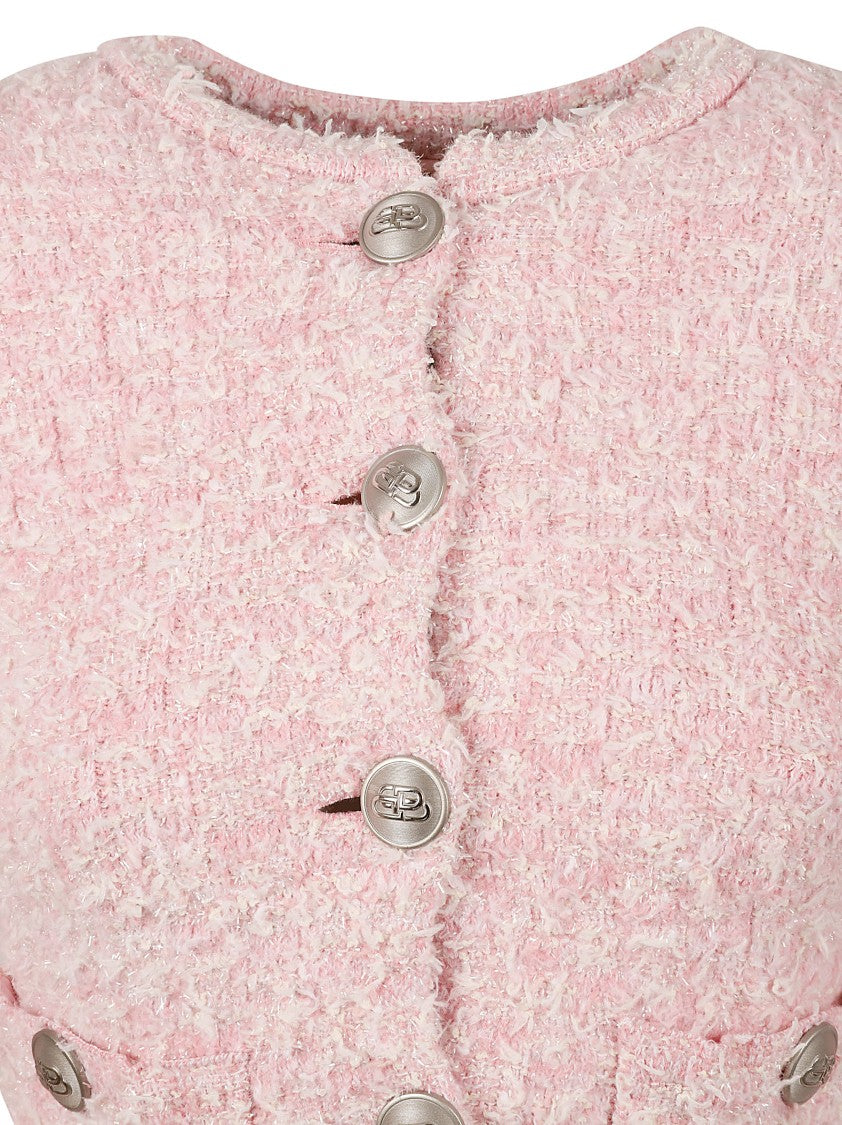 Balenciaga Cropped Textured Knit Sweater